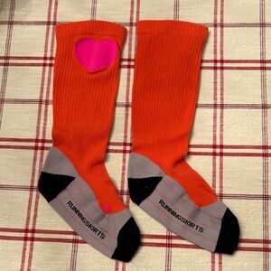Orange and Pink Heart Socks